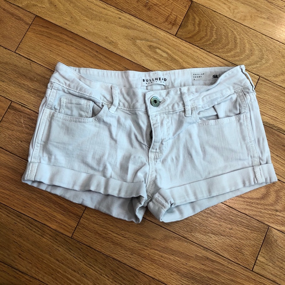 White denim shorts